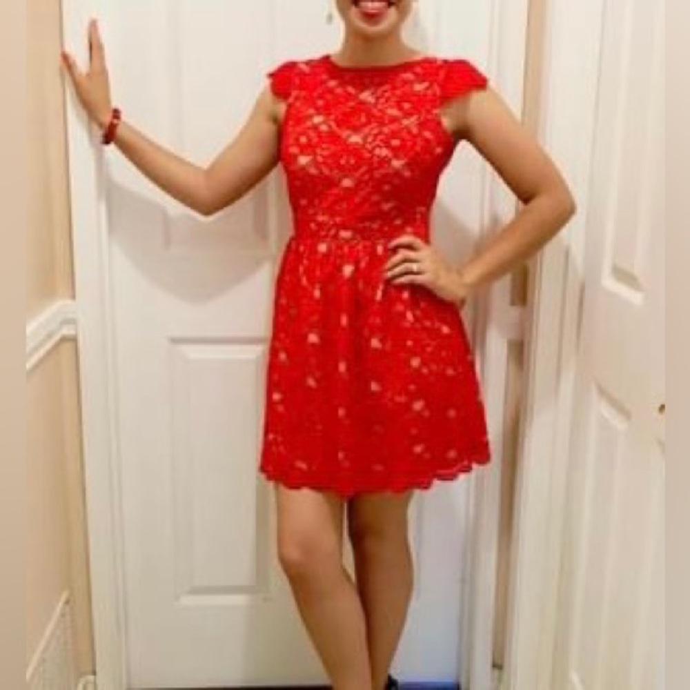 Red Lace Dress - Junior’s Size Small - Used But Like New - Forever 21 brand